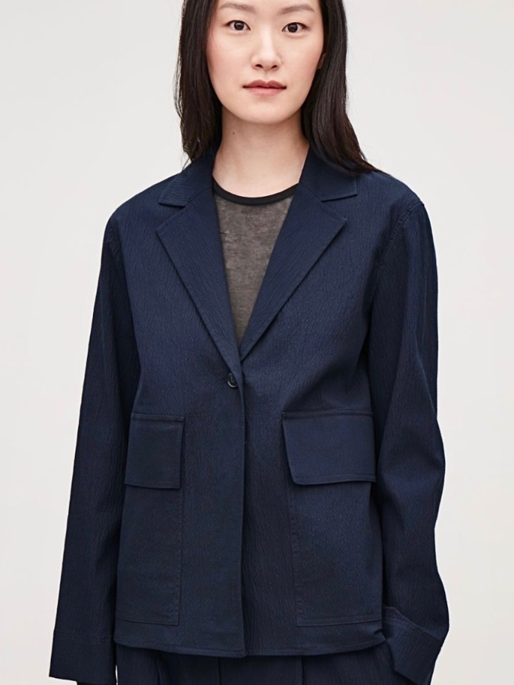 COS Unlined Seersucker Cotton Jacket
